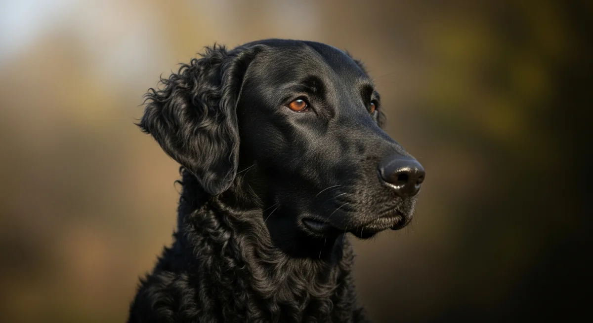 Portrait Retriever À Poil Bouclé