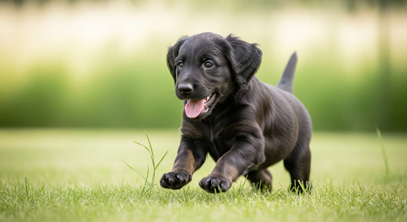 Chiot Retriever À Poil Plat