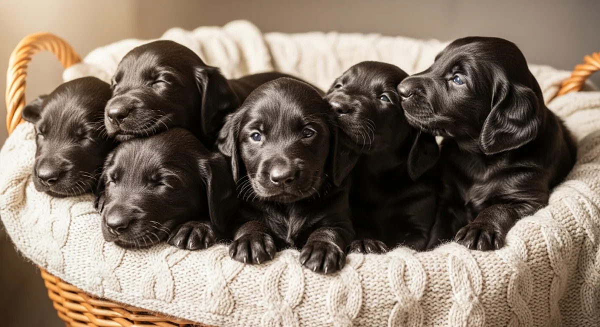 Chiot Retriever À Poil Plat