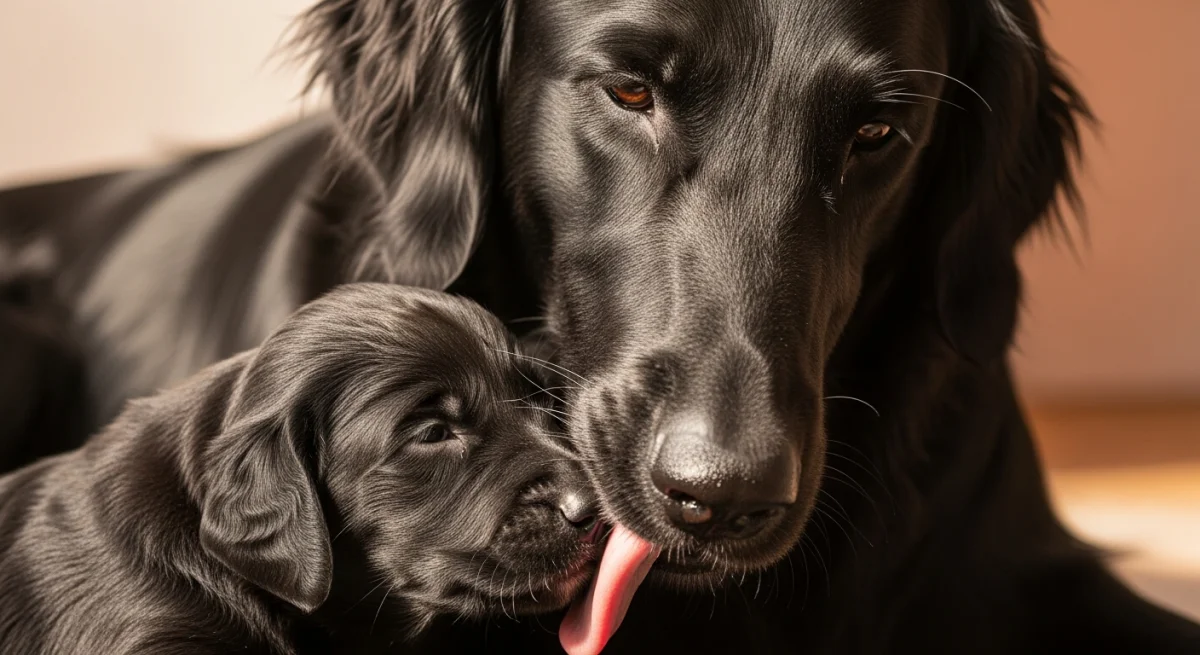Chiot Retriever À Poil Plat